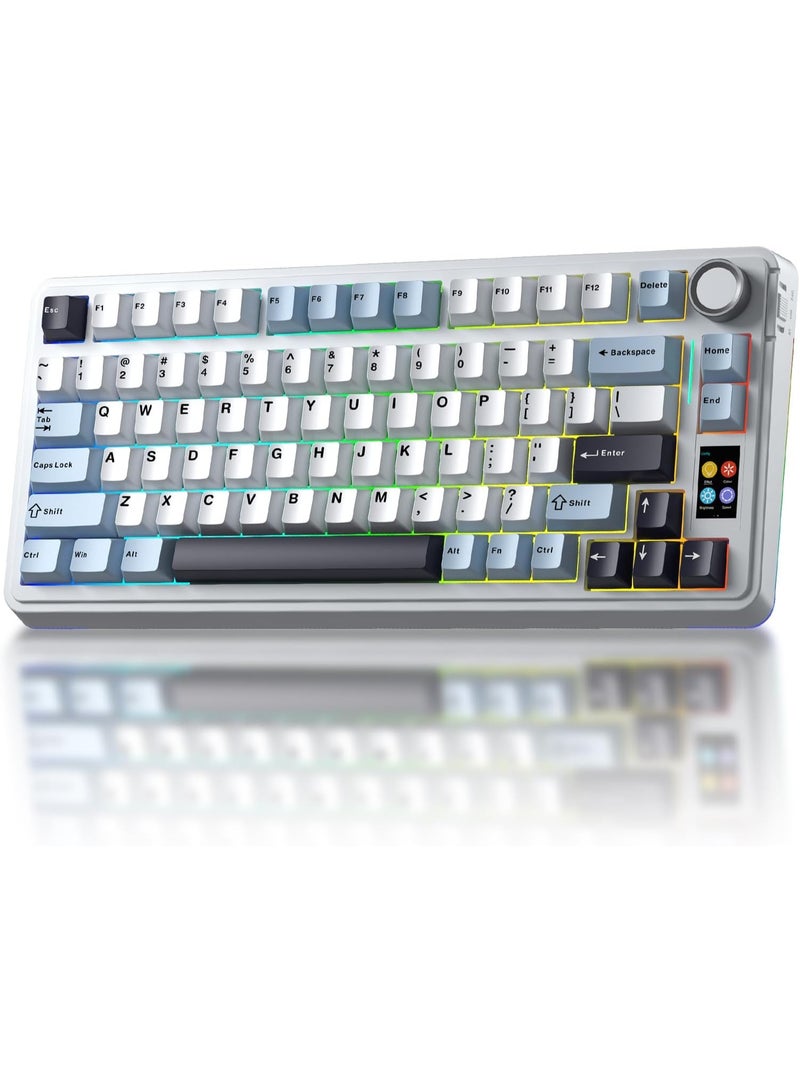 AULA S75 PRO Wireless Gaming Keyboard with Screen&Knob, Tri-Mode Hot Swappable Gaming Keyboard 75%, Astral Switches, RGB Backlit, Side Printed PBT Keycaps, Creamy Sounding Computer Keyboards - Image 2